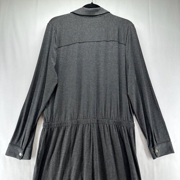 Soft Surroundings Jumpsuit Size L Tamara Cozy Jersey Zip Front Long Sleeve Gray - Picture 5 of 11